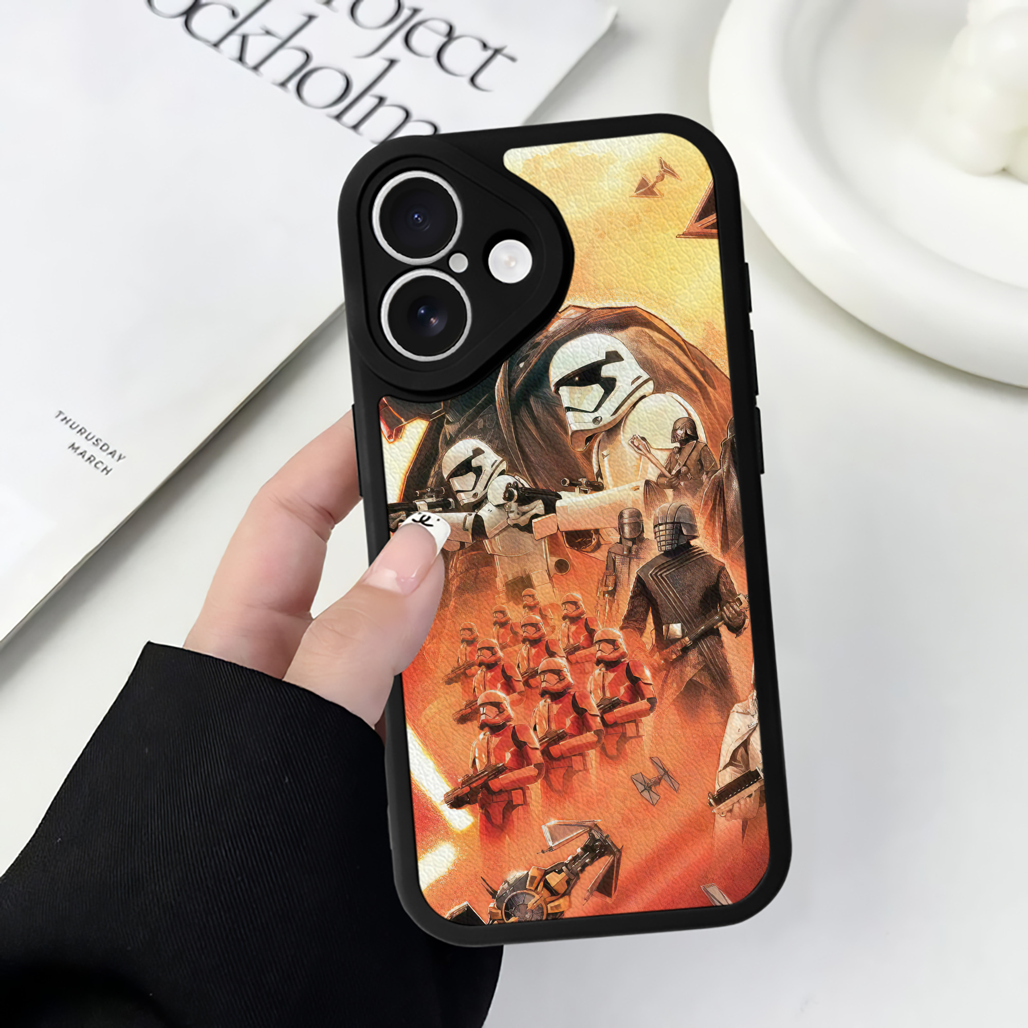（画像用） スター・ウォーズ Star Wars 【iPhone 16シリーズ対応】シリコンスマホケース（レザー調） 材質：シリコン